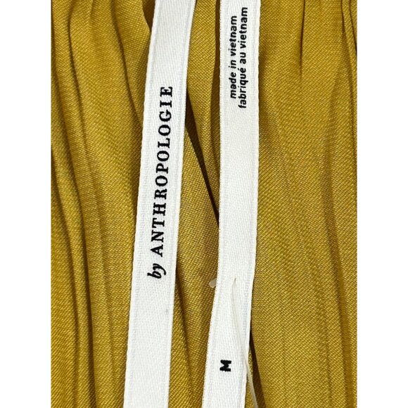 Anthropologie Top M Honey Yellow Tiered Sleeveless Ruffles Boho Keyhole A-Line - Picture 5 of 15